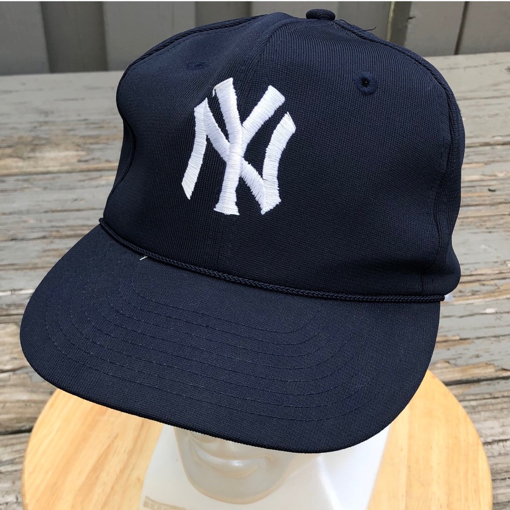 Vintage New York Yankees Rope Hat Blue Twins Enterprise Green Brim Snapback Navy